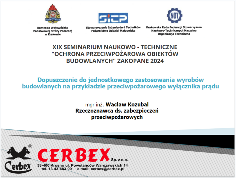 XIX SEMINARIUM NAUKOWO – TECHNICZNE