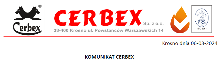 KOMUNIKAT CERBEX dotyczący jednostkowego dopuszczenia
